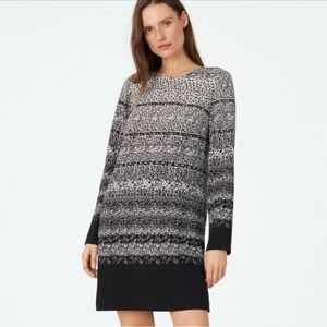 Club Monaco Vipra Size 2 Black and White Floral Shift Mini Dress